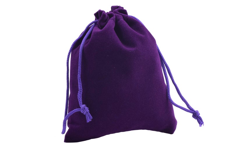 Sansam 50pcs Small Purple Drawstrings Velvet Gift Bags Jewelry Pouches for Wedding Favors, Candy Bags, Party Favors, 2.8x3.6'' - Image 2